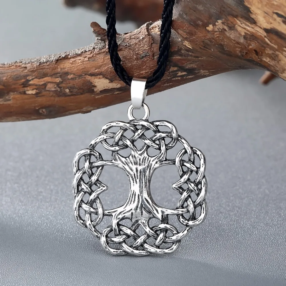 Kinitial Vintage Tree of Life Necklace Ash World Tree Pendants Necklaces Viking Scandinavian Pendant Bronze Jewelry