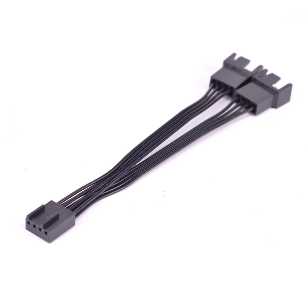 พัดลม PWM 4Pin 1 ถึง 2 ways 4 Pin 3Pin แหล่งจ่ายไฟสาย 12 V คอมพิวเตอร์พัดลม 4 P 24AWG ลวด