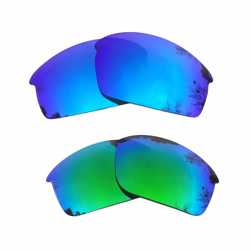 Ice Blue & Green Mirrored Polarized Replacement Lenses for-Oakley Bottle Rocket Frame 100% UVA & UVB