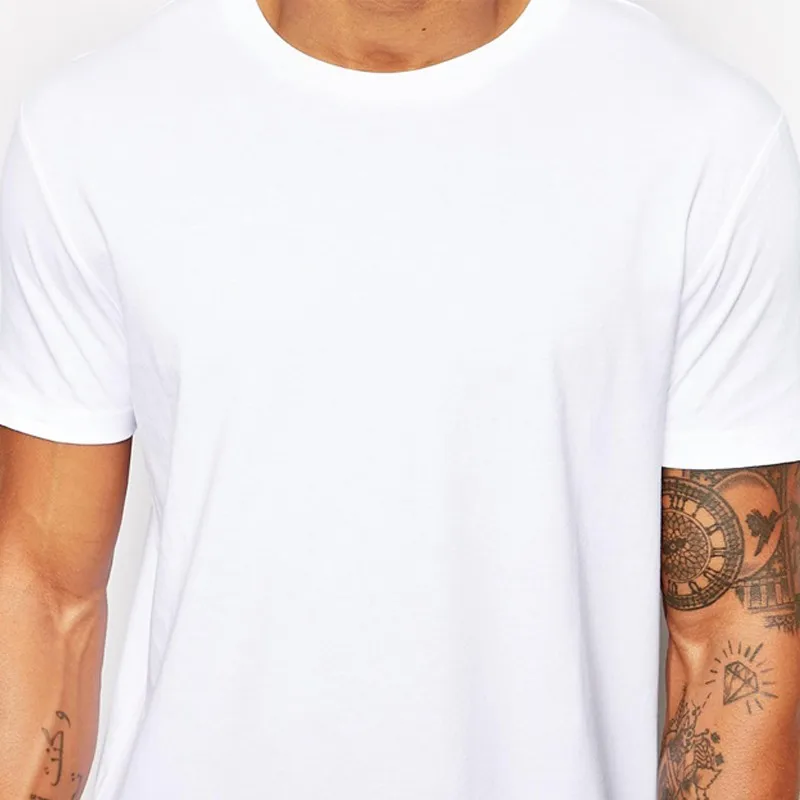 2024 Brand Mens T-Shirt White Long Hip Hop StreetWear Men T Shirt Extra Long Length Tee Tops Longline For Male Clothing Tshirts