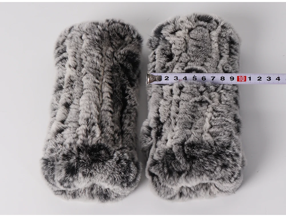 New Women 100% Real Genuine Knitted Rex Rabbit Fur Mittens Winter Warm Lady Real Fur Fingerless Gloves Handmade Knit Fur Mitten