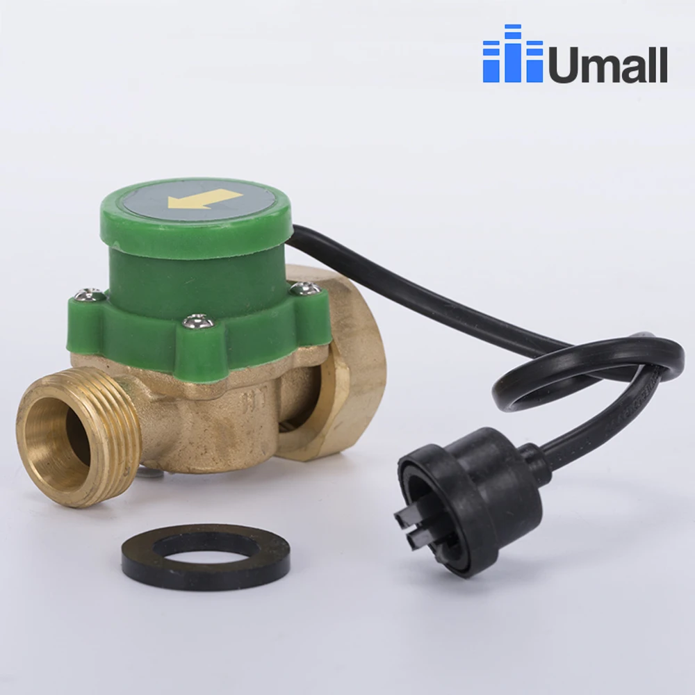 Interruptor de Sensor de flujo de agua HT200 Thread G1 a G3/4, Enfriador de cobre completo, bomba de circulación de refuerzo, válvula de Control de