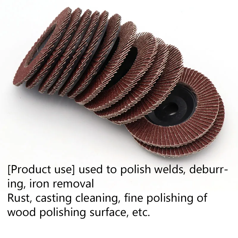 10pcs 100mm Hole 16mm Flap Disc Wheels Grinding Sanding Discs For Metal Rust Removal Wood Polishing Cast Cleaning Abrasive Tools