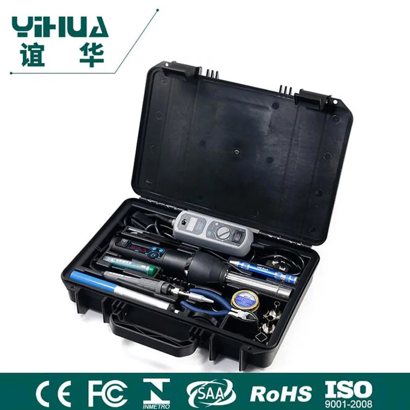 

27 in 1 YIHUA 908D Adjustable soldering iron station and 8858I Adjustable Constant temperatur Hot air station Welding Tools Kit