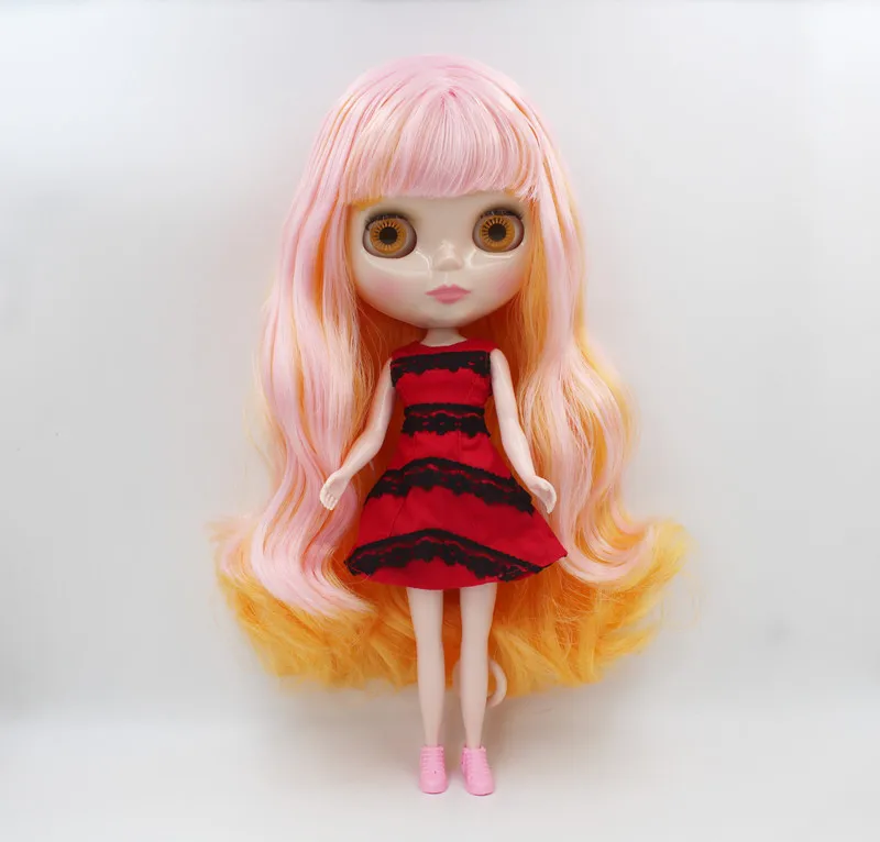 

Free Shipping big discount RBL-540 DIY Nude Blyth doll birthday gift for girl 4colour big eye doll with beautiful Hair cute toy