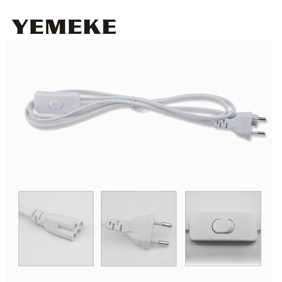 3Pins US EU Switch Cable Wire Connector Cable For T5 LED Tube Lamp Connector 30cm Double-end Cable Wire for T8 LED Tube Light