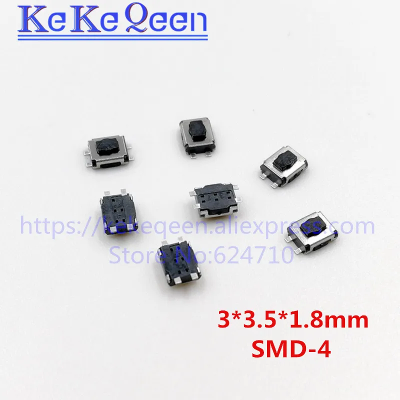 500PCS 3*3.5*1.8mm 3x3.5x1.8mm 3x3.5x1.8H 4P SMD Push Button Switches key switch Tact Switch