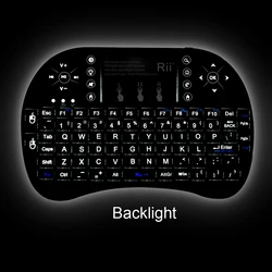 New Backlit Keyboard Rii i8+ 2.4Ghz Wireless English Keyboard with Touchpad Backlight for Mini PC, Smart TV, Android TV Box, PC