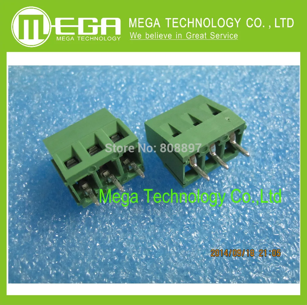 100PCS KF128-2P 2PIN  KF128-3P 3Pin 5.0mm Green Straight Pin PCB Screw Terminal Block Connector