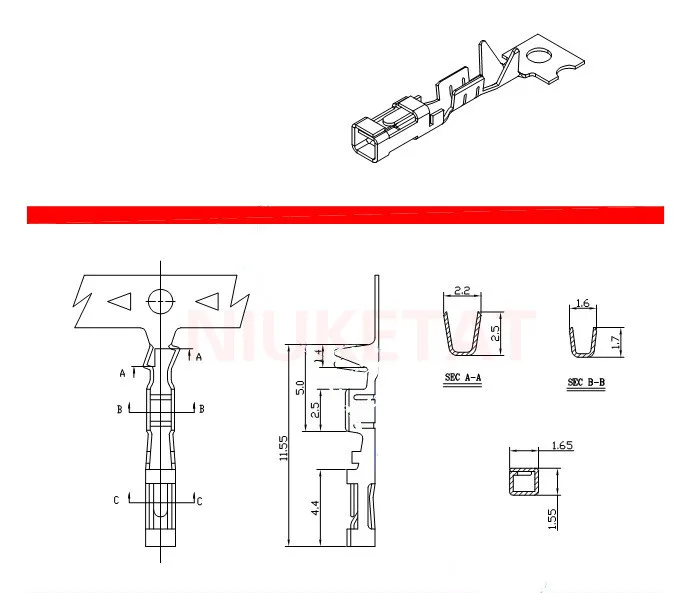 500pcs 2.54mm Female Dupont reed Dupont Jumper Wire 2.54 Dupont languette Connector Terminal Pins Crimp