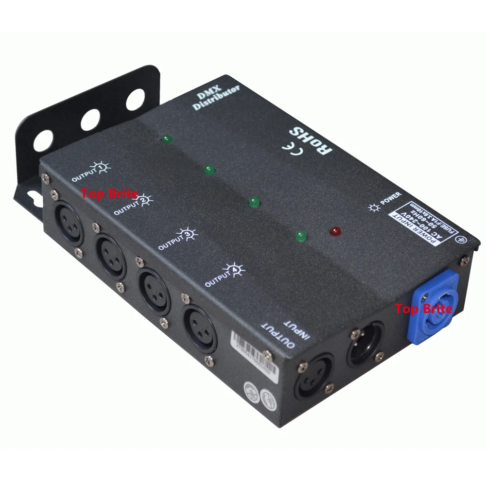 Imagem -04 - Melhor Preço 1xlot Quatro-way Dmx512 Divisor Dmx Luz de Estágio Amplificador de Sinal de Luz Way Dmx Distribuidor para Equipamentos de Palco