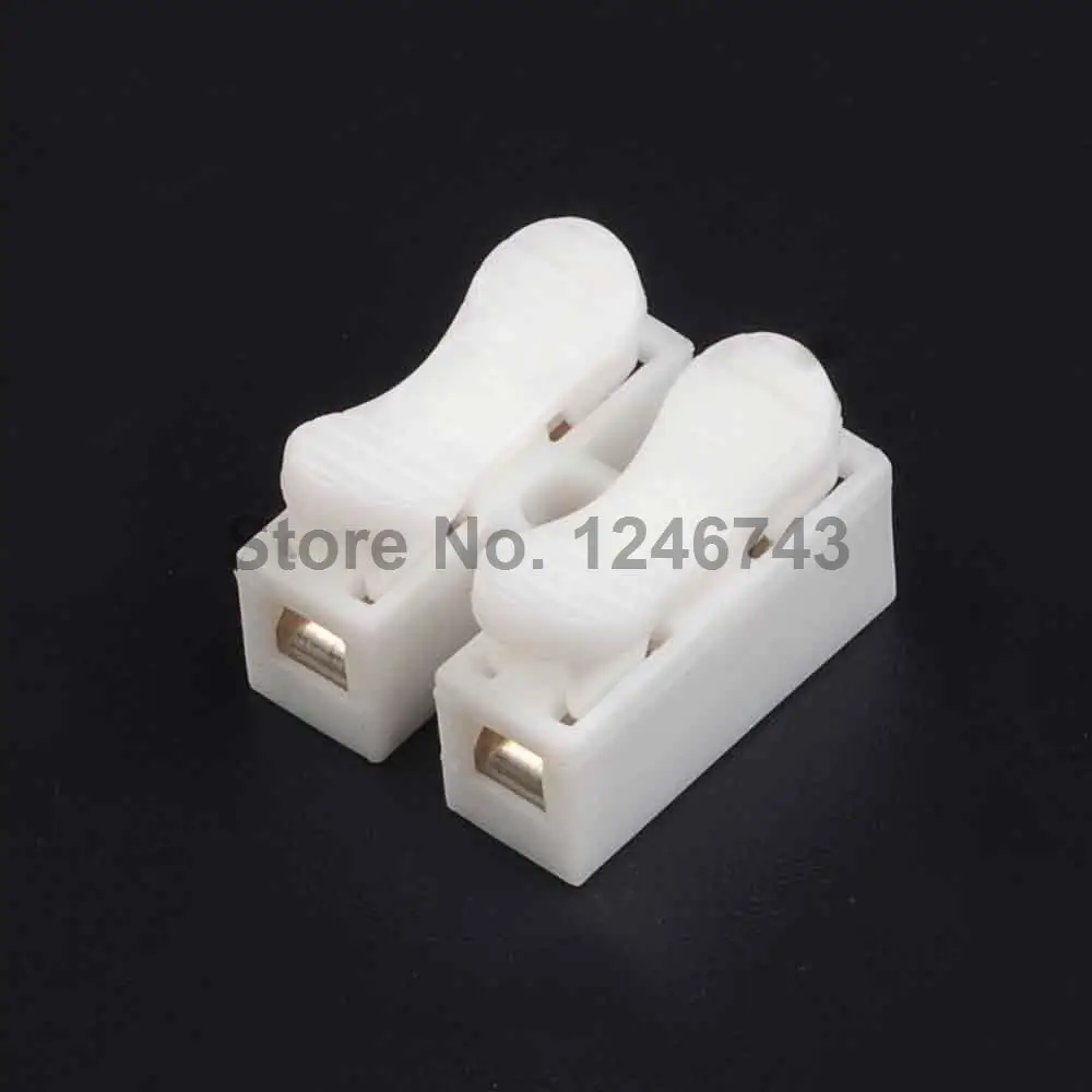 10PCS 2P Spring Connector Wire With No Welding No Screws Quick Connector Cable Clamp Terminal Block 2 Way Easy Fit For Led Strip