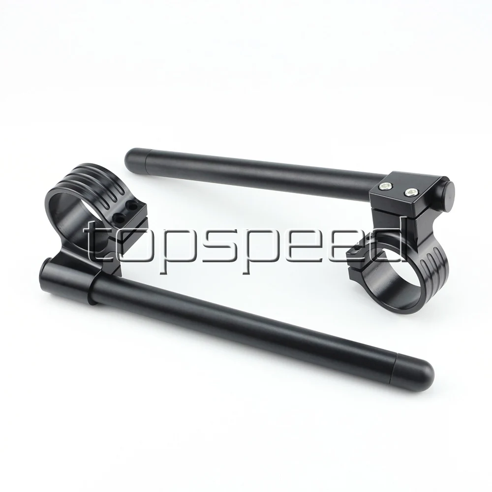 48MM Black Motorcycle CNC High Lift Adjustable Clip Ons On Handle Bar Handlebar