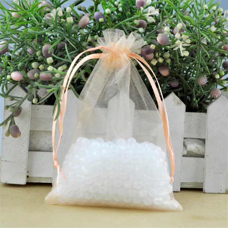 

17x23cm Champange color Drawable Organza Jewelry Bags Embalagem Para Presente Christmas /Wedding Gift Bags 100pcs/lot Wholesale