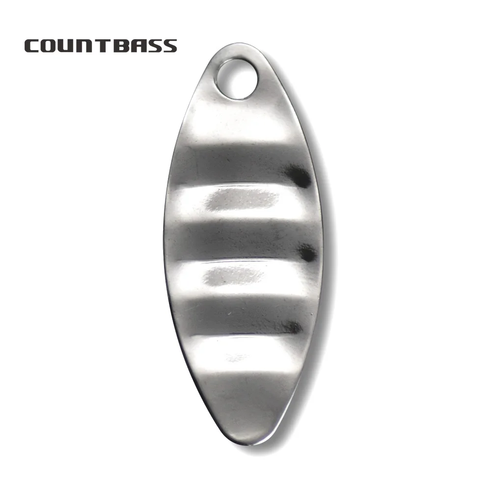 Countbass 50PCS Size 3-32*13mm Nickel Plating Steel Ripple Spinner Blades,DIY Trout Pike Fishing Lures, Tackle Craft