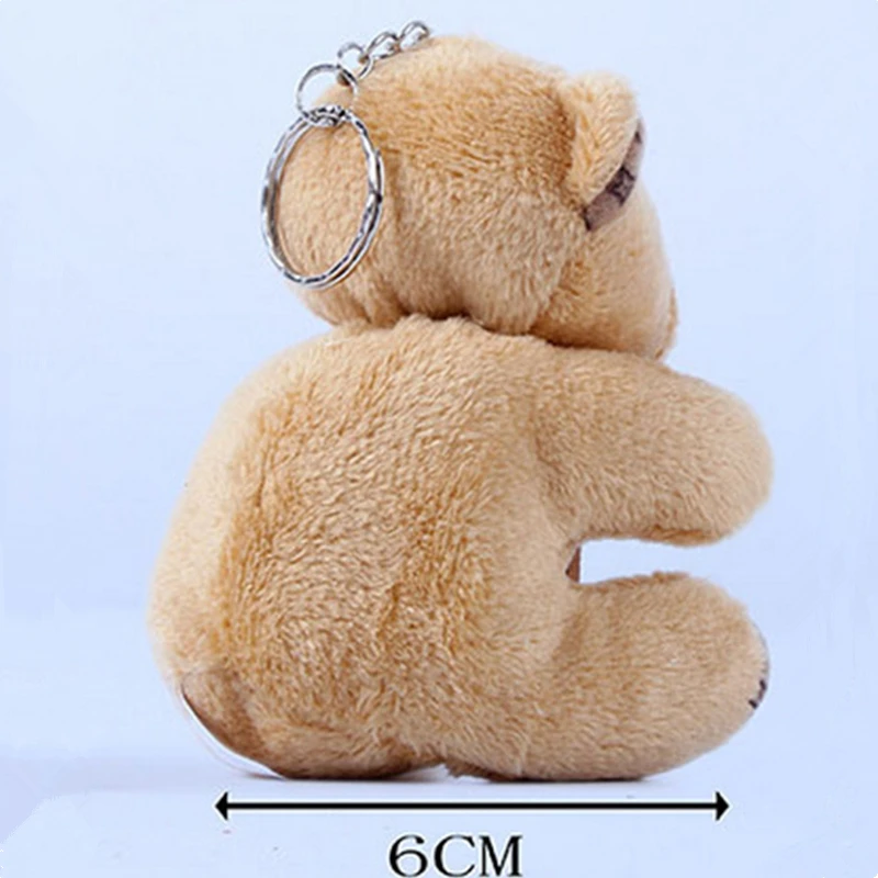 Fashion Cute Girl Plush Pompon Teddy Bear Key Chain Women Pom Pom Bear Keychain Bag Car Trinket Wedding Party Doll Toy Gift