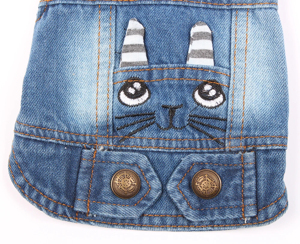 Dog Pet Jeans Jacket New Cute Face Blue Denim Coat Vest Puppy Clothes Apparel 6 Sizes 2 Design