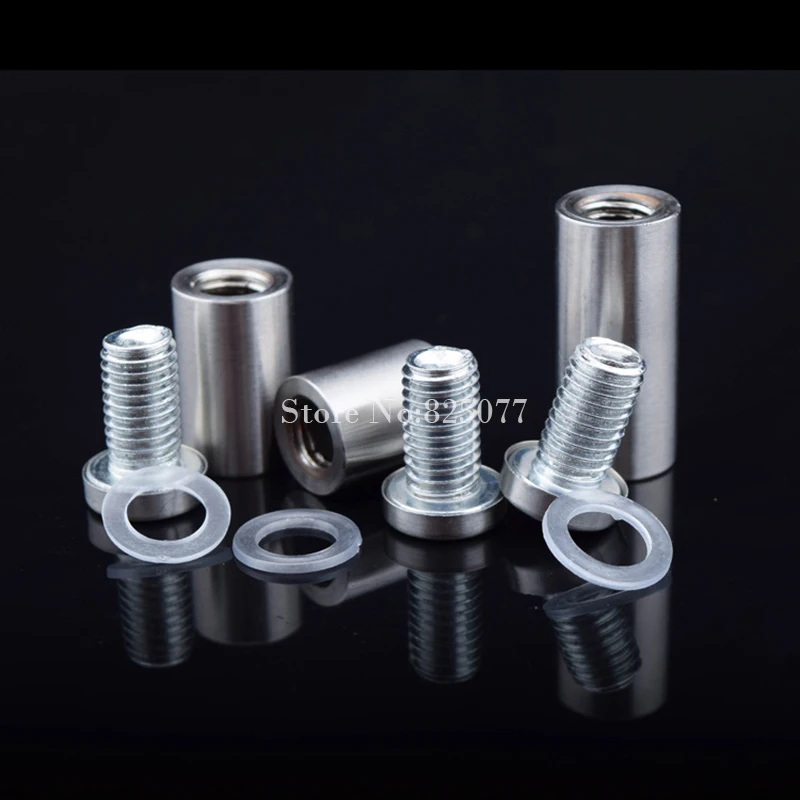 200PCS 19x25mm Stainless Steel Glass Fasteners Acrylic Advertisement Hollow Standoffs Pin Nails Billboard Fasteners Screw KF742