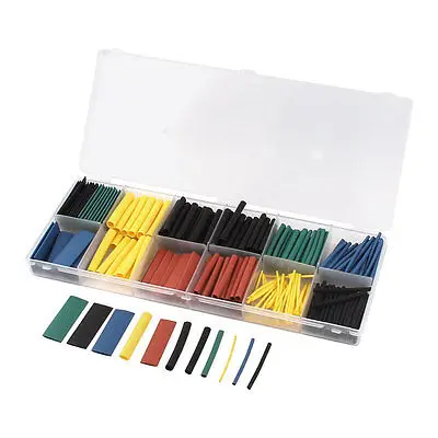 280 Pcs 8 Sizes 5 Colors Assortment Kit 2:1 Heat Shrink Tube Sleeving Wrap Wire