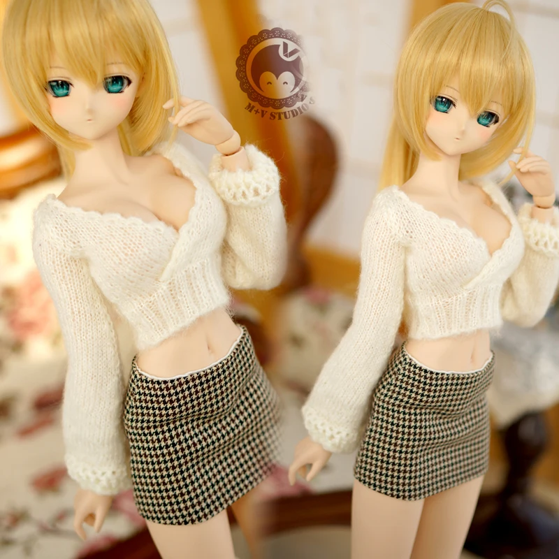 [Agent]NEW White Sexy Sweater Suit 1/3 DD SD SD16 BJD Doll Clothes