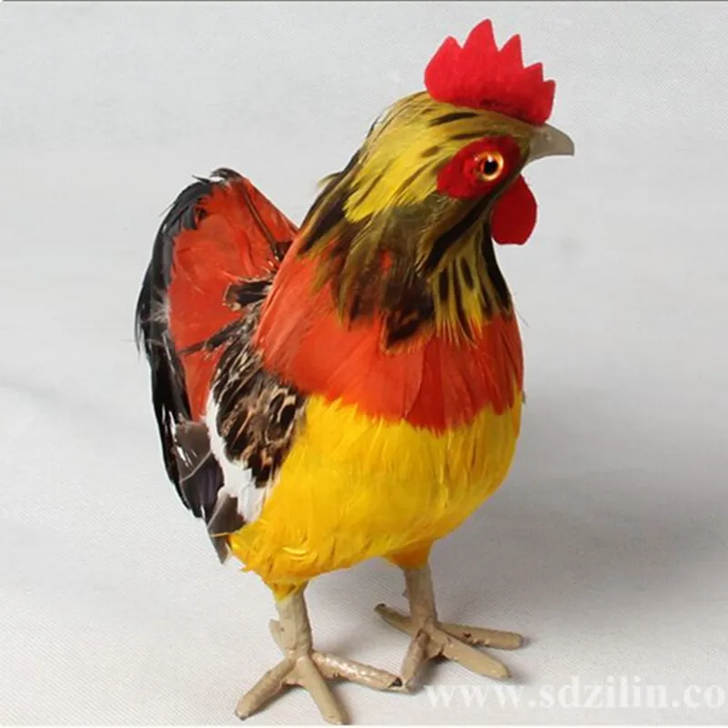 New year decoration rooster decor highly vivid rooster model for shop decoration 19*10*20 cm