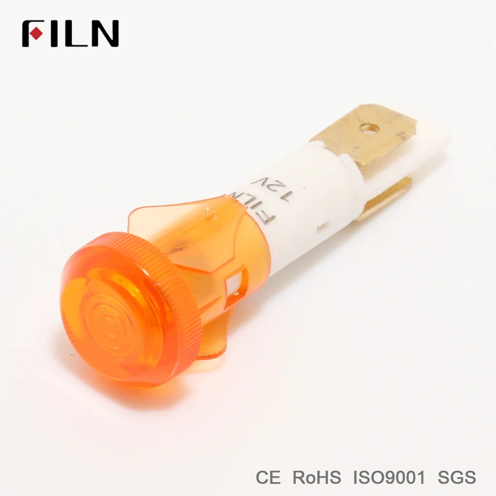 FILN 220v indicator light 10mm plastic signal lamp red yellow blue green white 12v 24v 110v led lamp