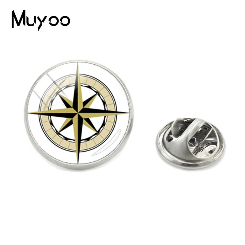 2018 New Arrival Handmade Vintage Jewelry Lapel Pins Retro Compass Glass Round Photos Butterfly Fashion Jewelry Brooches Pins