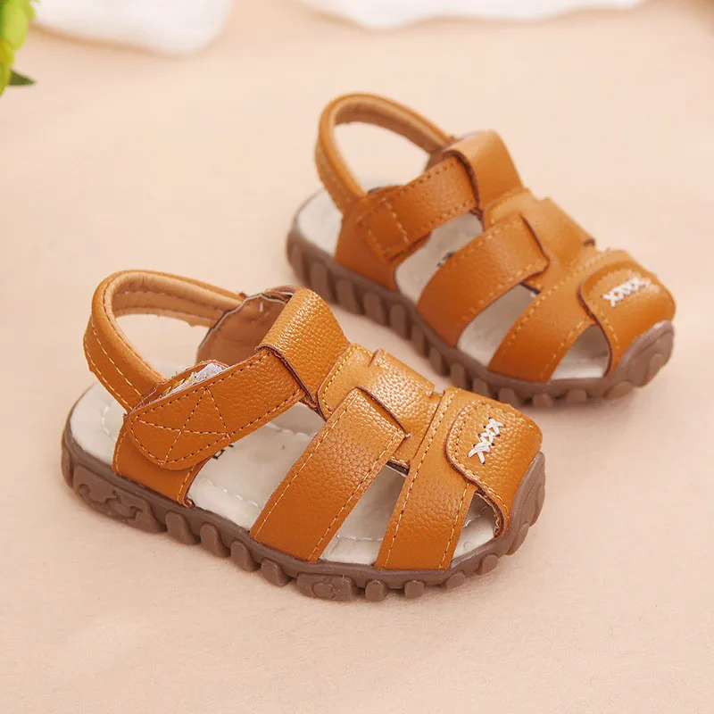 New Boys Sandals Soft Leather Closed-Toe Toddler Baby Summer Shoes Boys and Girls Children Beach Shoes Sport Kids Sandals CSH130