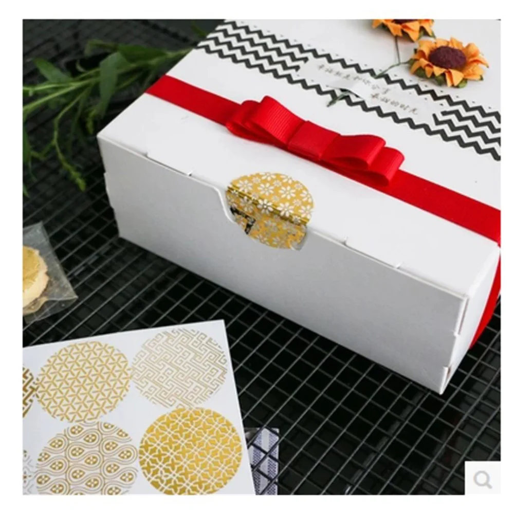 90pcs/lot 4cm Round Hot Foil Gold Seal Sticker Transparent Pattern Series DIY Multifunction Gift Label Baking Sticker