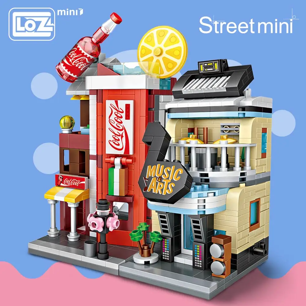 

LOZ Mini Bricks Architecture Mini Street Model Cake Store Shop Building Assembly Toy City Square Block Set Kids Gift Bookstore