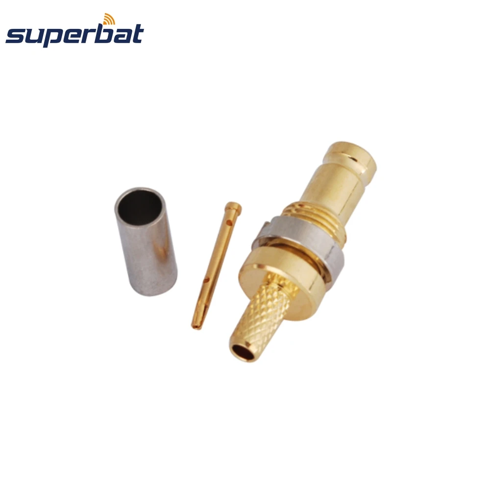 Superbat 75 ohm 1.1.0/2.3 Female Straight Crimp Attachment RF Coaxial Connector for Cable RG316,RG174