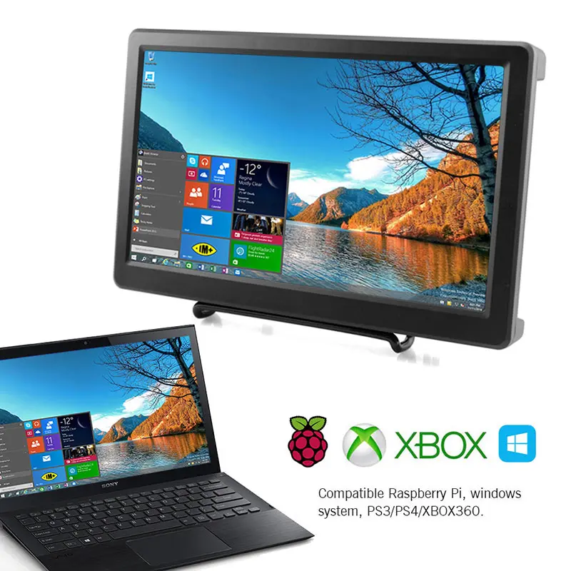 Imagem -04 - Elecrow 10.1 Polegada hd Display Led 1920x1080p Ips Raspberry pi 4b Mais Monitor de Vídeo Alto Falantes Tela para Xbox Windows Sistema Laptops