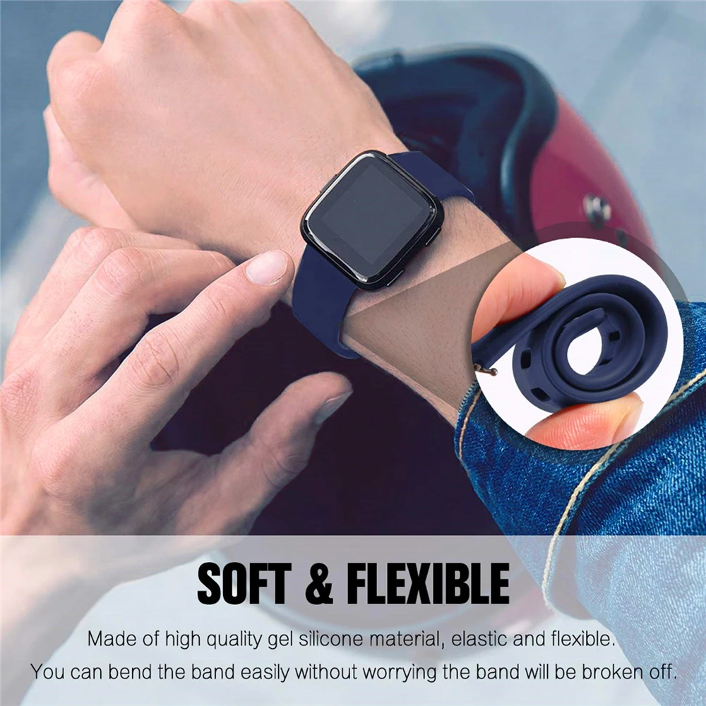 Replacement Band For Fitbit Versa/Versa Lite Starp Soft Silicone Waterproof Wrist Accessories Strap For Fit bit Versa Bracelet