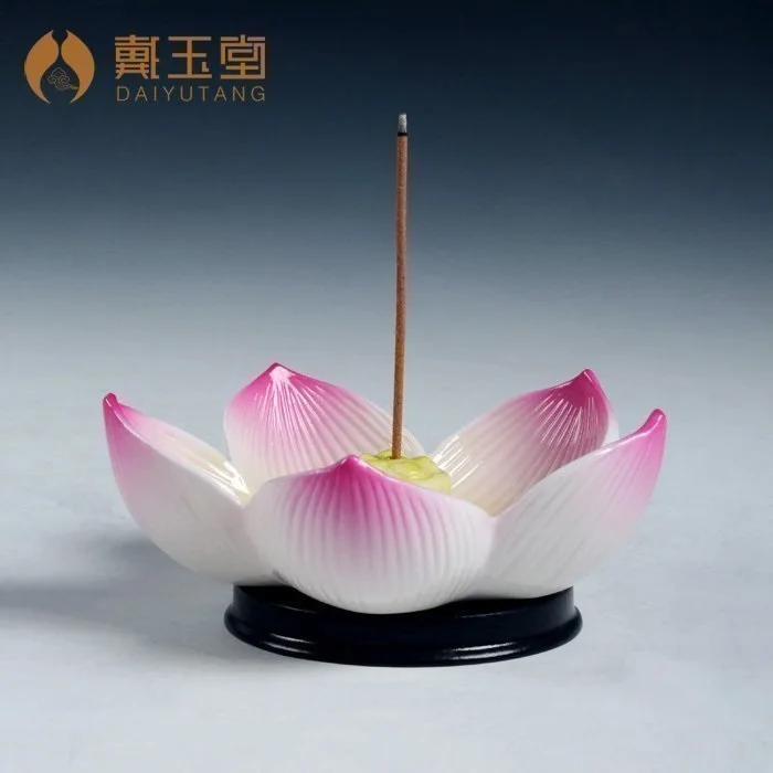 Incense burner lotus flower insert Dehua ceramic Buddhist supplies Buddha  5 inch lotus flower insert