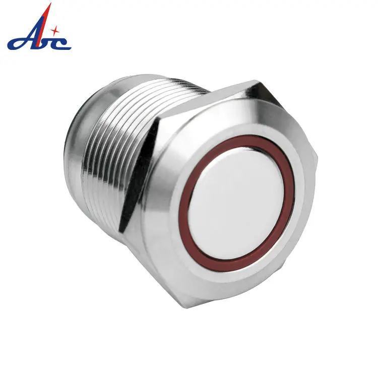 Big Discount 19mm Dia 1NO Latching Push Button Switch Red Ring Non-Illuminated Waterproof Button Switch