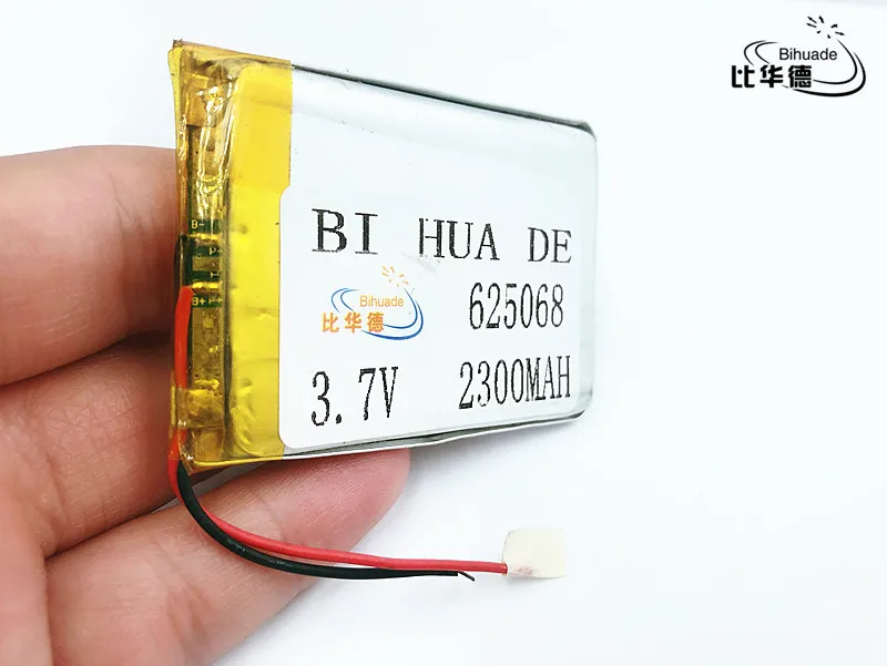 li-po Polymer battery 2300 mah 3.7V 625068 smart home MP3 speakers Li-ion battery for dvr,GPS,mp3,mp4,cell phone,speak