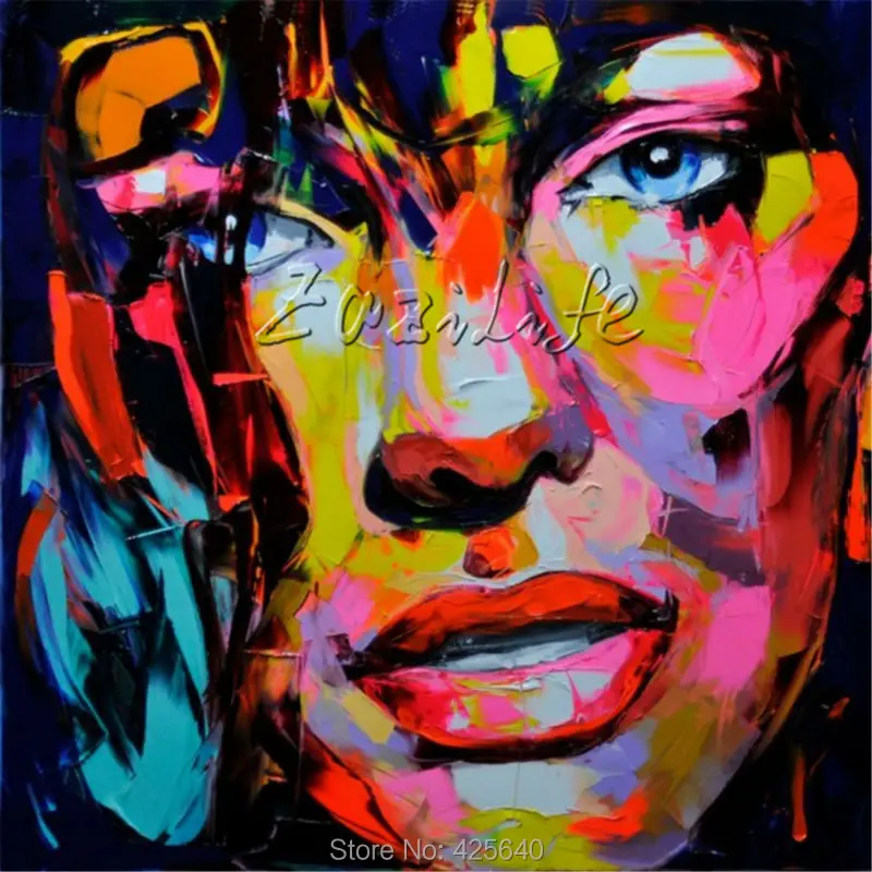 

Palette knife painting portrait Palette knife Face Wall art Oil painting Impasto figure on canvas Hand painted Francoise Nielly