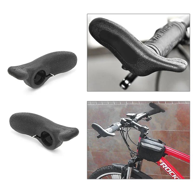 1 Pair MTB Mountain Bicycle OX Horn Shape Bar Ends Road Rubber Handlebar Bike Accewssories