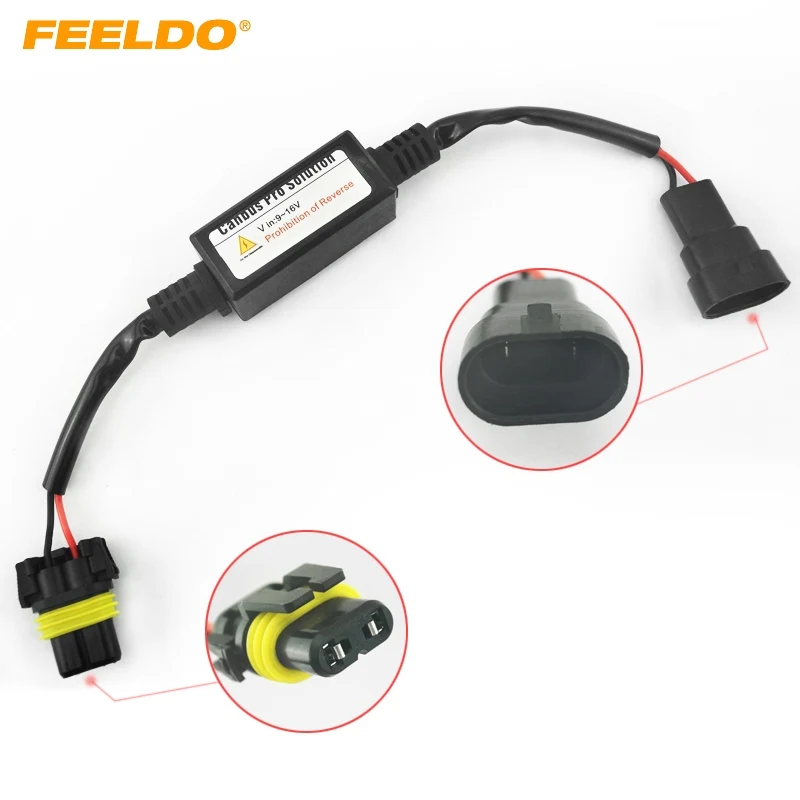 

FEELDO 2Pcs Car Warning Canceller Capacitor Error Free Load Resistor LED Canbus Decoder for 9006 Fog light