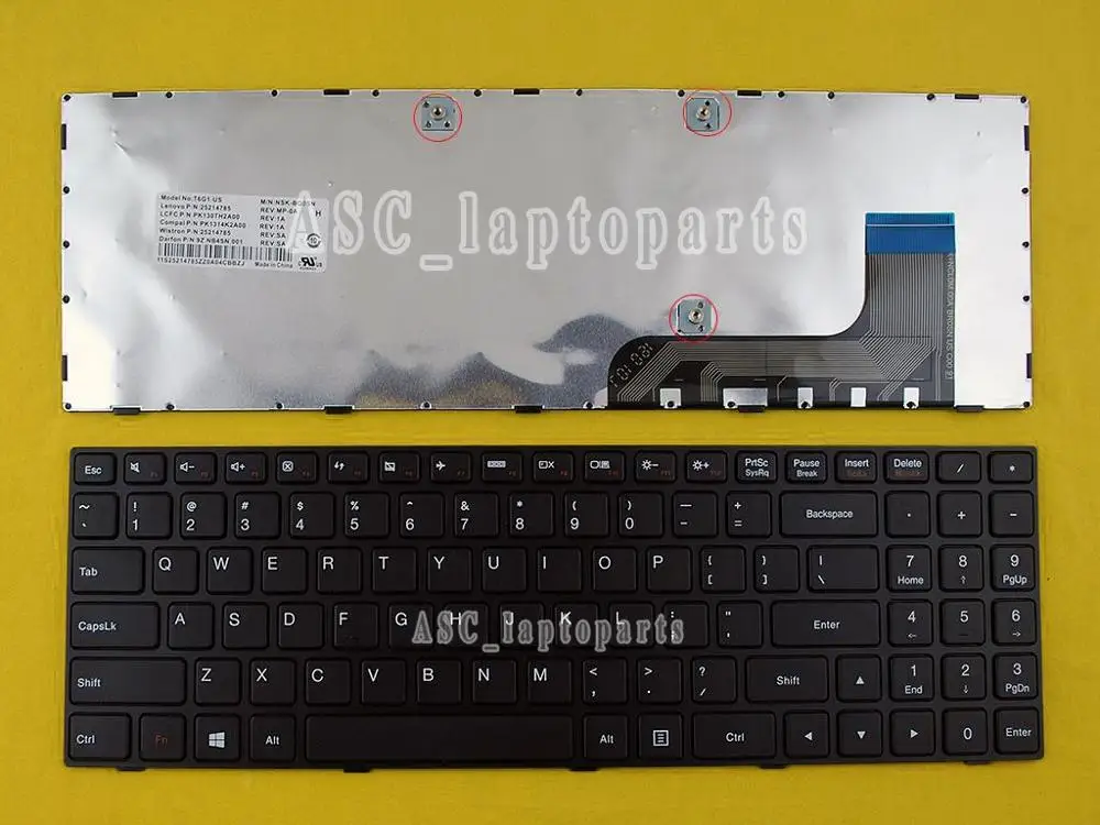 Новая клавиатура US QWERTY для LENOVO Ideapad 100 15 100-15IBY 100-15IB B50-10 NSK-BR0SN 25214785 PK130TH2A00 Lapotp BlackF
