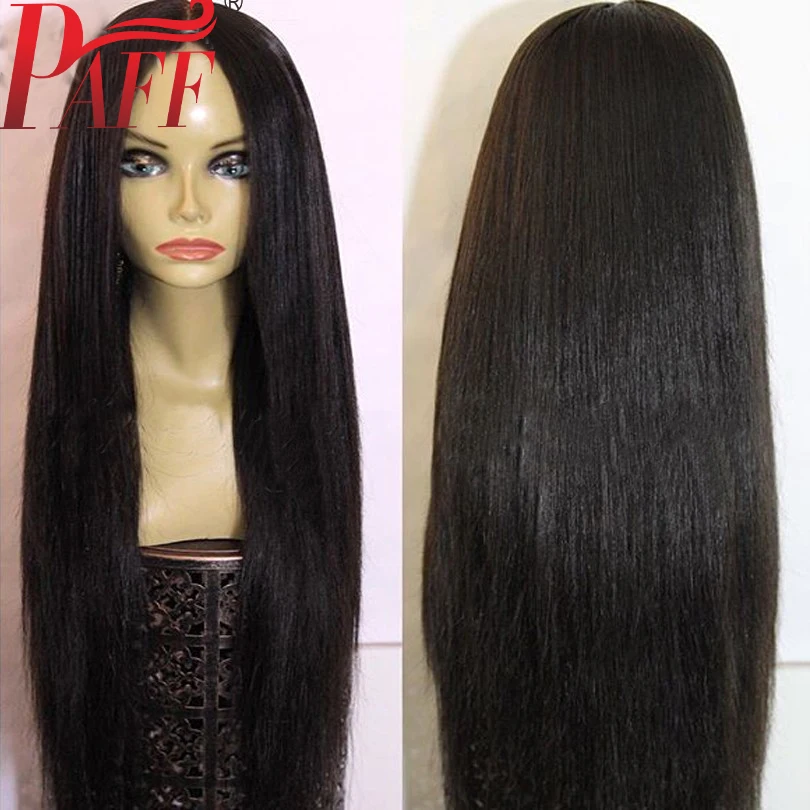 PAFF Silky Straight 4*4 Silk Base Full Lace Human Hair Wigs Silk Top Pre Plucked Peruvian Remy Hair Hairline With Baby Hair8-26\