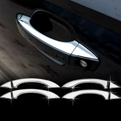 4pcs Car Door Handle stainless steel/ABS Sticker Car Styling Decoration Cover For Audi A6 C7 2012-2017 Year Exterior Accessories
