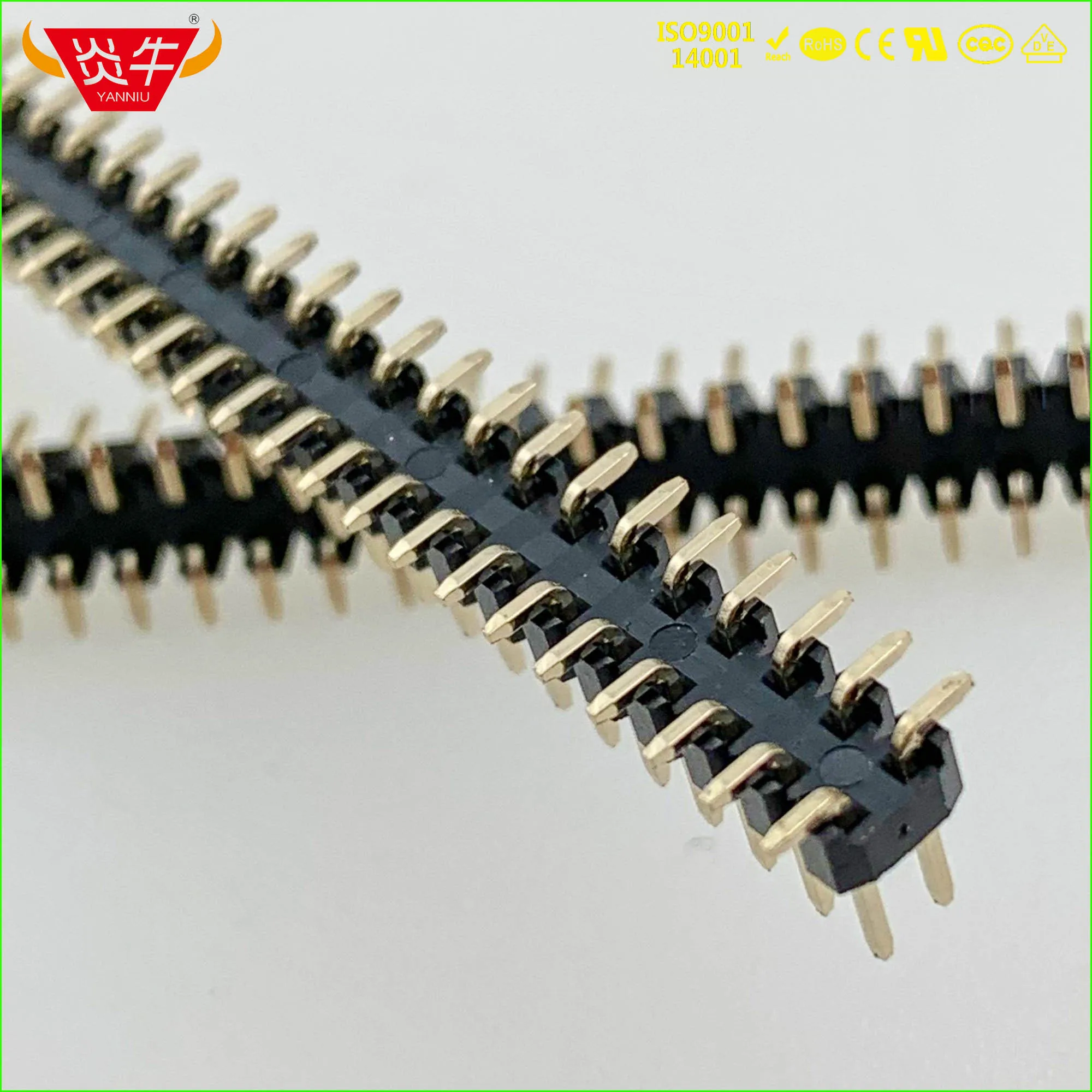 2.0mm PITCH 2X40P 80PIN MALE STRIP CONNECTOR SOCKET DOUBLE ROW VERTICAL SMT PIN HEADER WITHSTAND HIGH TEMPERATURES GOLD-PLATED