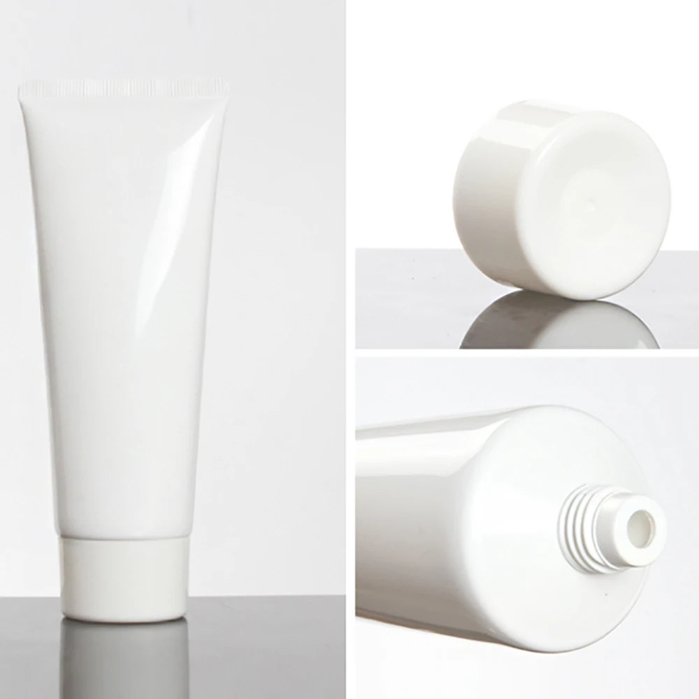 

Stock 100ml white plastic soft tube for cream, 100g cosmetic packaging tube cream tube with screw cap