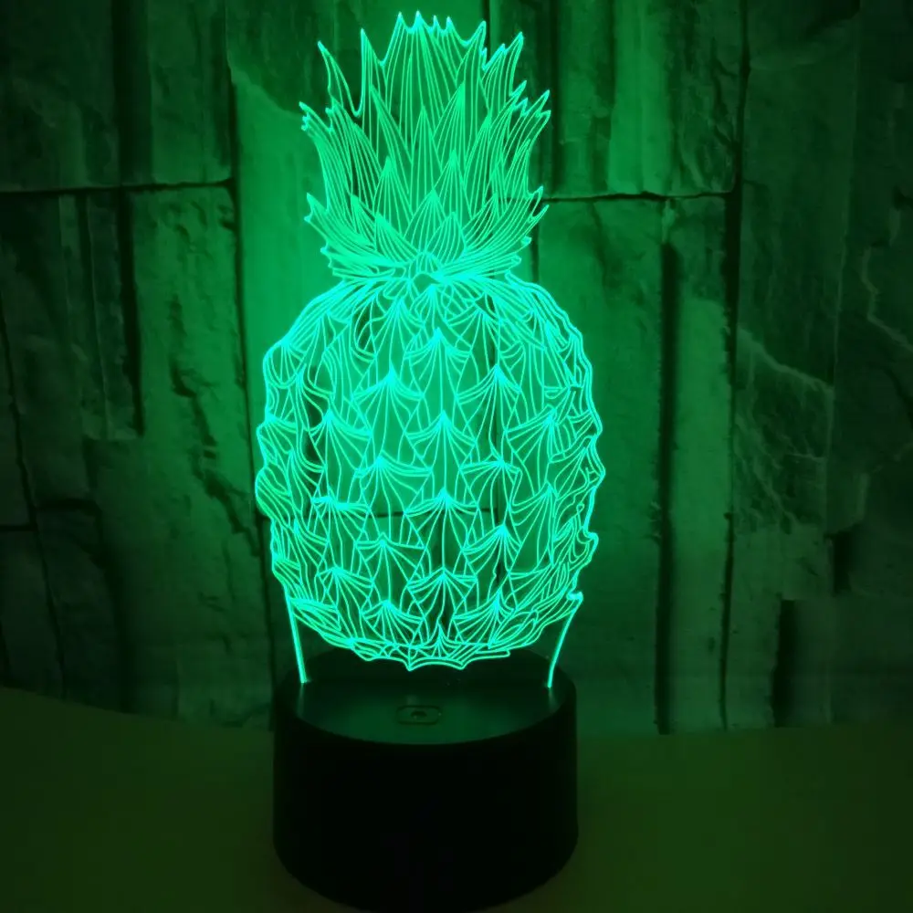 

Wholesale Pineapple 3d Night Light Remote Touch Usb Led Kids Lights Lamps switch Lovely 7 color change 3D Lamp