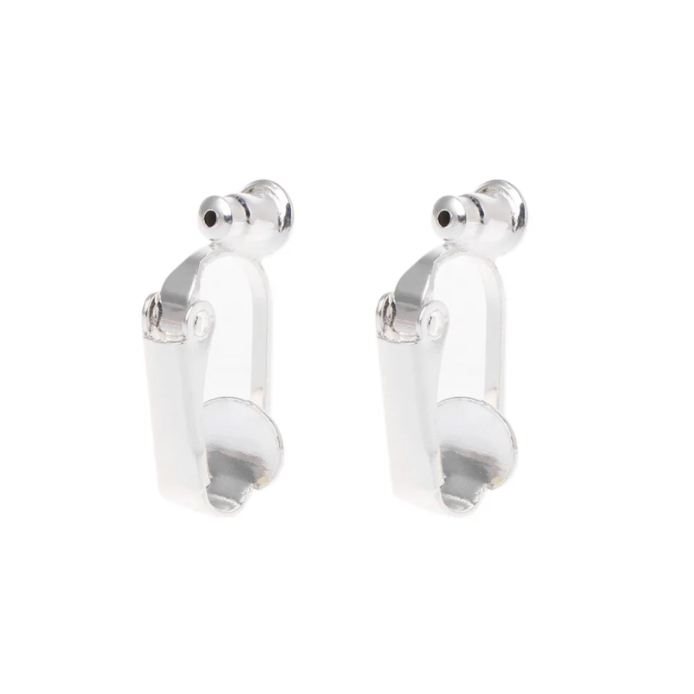 1 Pair Earrings Adapter Ear Clips Converter For Non-pierced People Clip On Metal Component DIY Jewelry Making Tool Finding