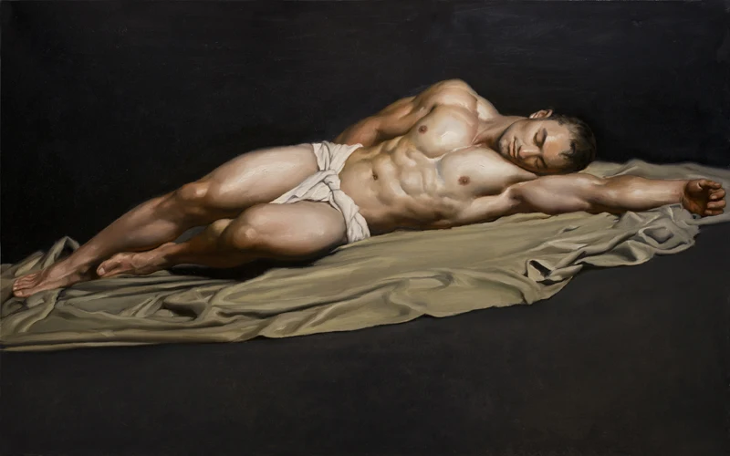 GOOD ART--TOP NUDE MAN print art painting-nude male MEN oil painting Strong body art GAY Withered ART ON CANVAS