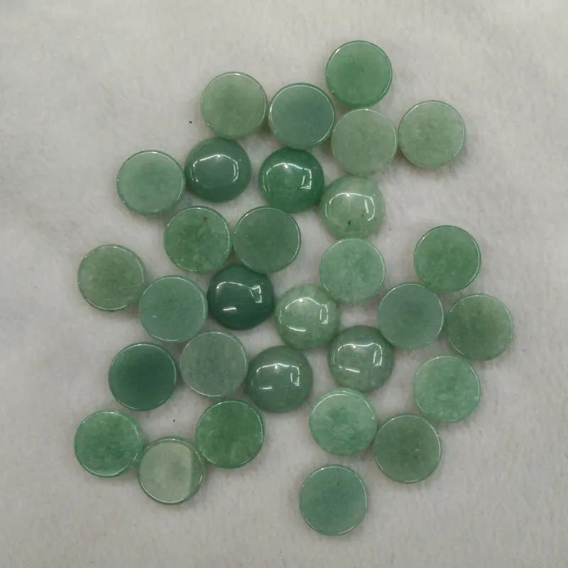 Fashion natural green aventurine round CAB CABOCHON stone 14mm charm beads for jewelry making wholesale 50pcs/lot free