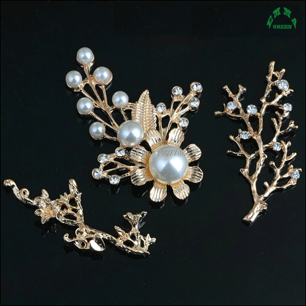 

Crystal Flower With Pearls Flatback Accessories Brooch Buckle Button Rhinestone Applique Strass Embellishment Hairpin Decor