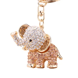 Chaveiro!Fashion Crystal Elephant Car KeyChain Alloy Key Chain Ring Holder Animal Keyring llaveros Charm Women Bag Jewelry R031